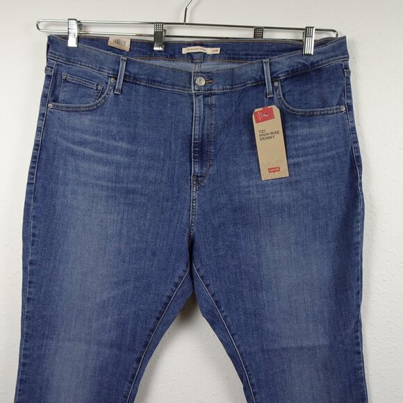 Levi's 721 Skinny Jeans Women's Plus Size 24W Blue Stretch Denim High Rise - Picture 2 of 10
